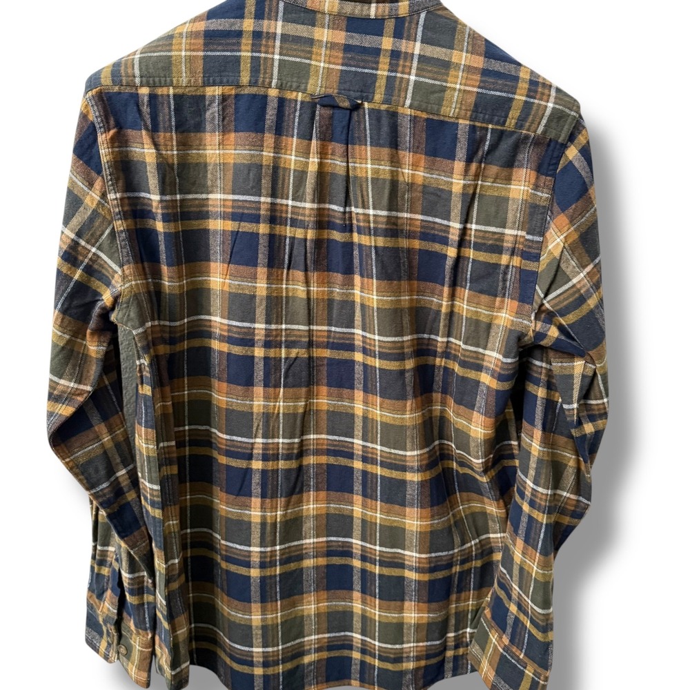 Eddie Bauer Mens Plaid Flannel Long Sleeve Button Down Shirt Green Brown M - Picture 7 of 12
